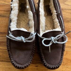 UGG Brown Suede Dakota Slippers, 9
